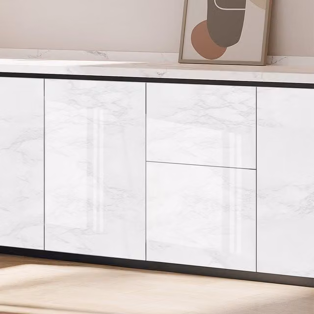 Lifeideas Self-Adhesive PVC Marble Effect Wallpaper in White