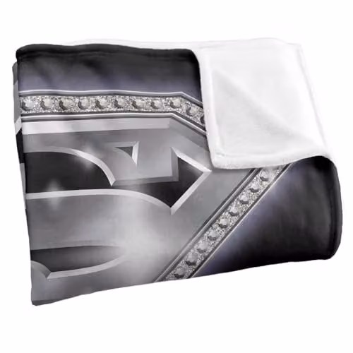 Warner Bros. Superman Bling Shield Super Soft Fleece Throw Blanket, Multicolour, W: 127.0 cm, D: 152.4 cm – 2