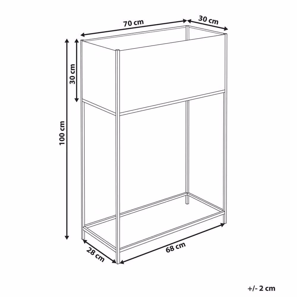 Wyld and Coco Black Metal Raised Planter Box W/D/H: 100 x 30 x 30 cm – 3