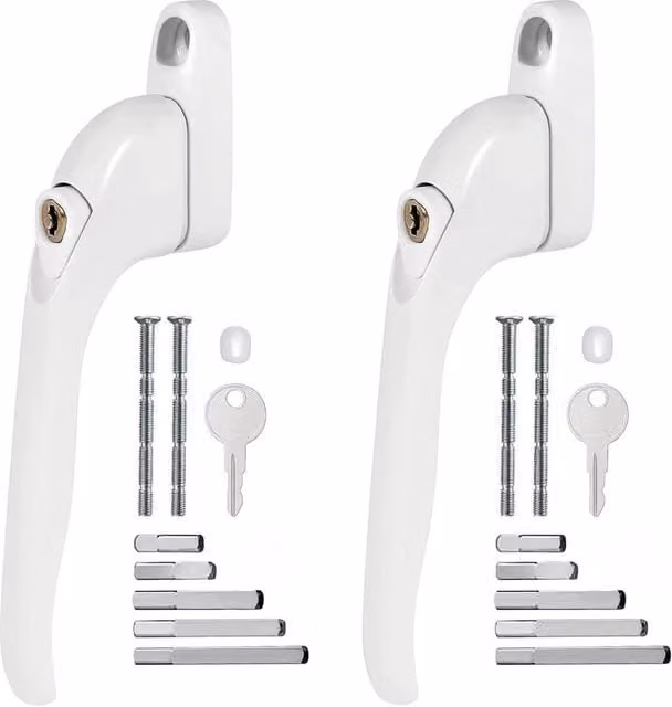 NESTLUNE 2-Piece Universal Inline Locking Window Handles in White