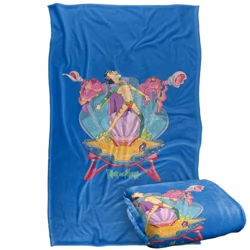 LOGOVISION Rick and Morty Mr Nimbus Super Soft Fleece Throw Blanket, Multicolour, W: 91.44 cm x D: 91.44 cm x H: 147 cm