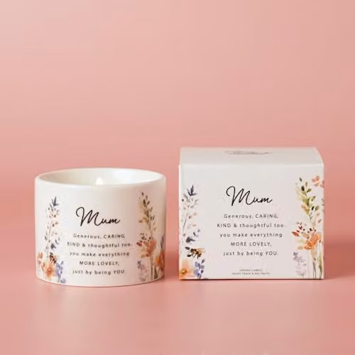 Widdop and Co The Cottage Garden Floral Ceramic Candle, Mum, Fruity Scent, 100g – 2