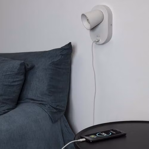 Netlighting Corb White LED Wall Spotlight with GU10 Socket and USB Port – 2