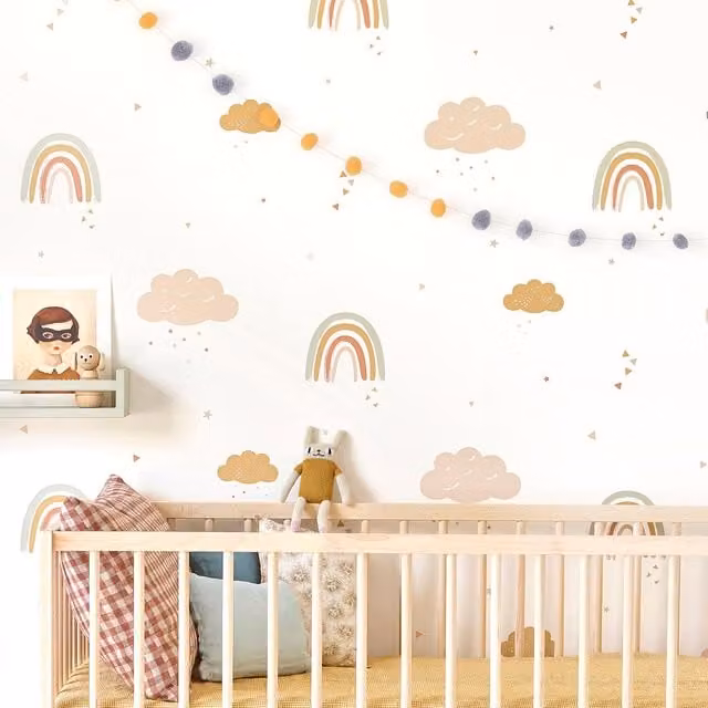 Hibou Design Rainbows Abstract Non-Woven Wallpaper in Multicolour