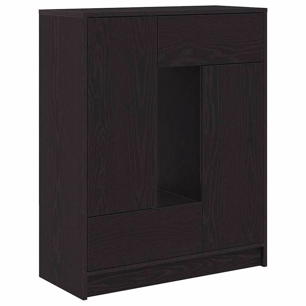 Berkfield Home Modern Sideboard with Drawers and Doors in Black Oak, W/D/H: 73 x 31 x 90 cm – 2