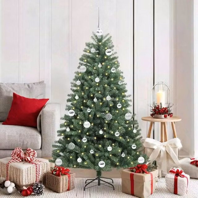 Berkfield Home Green Artificial Hinged Christmas Tree, Height: 150 cm – 1