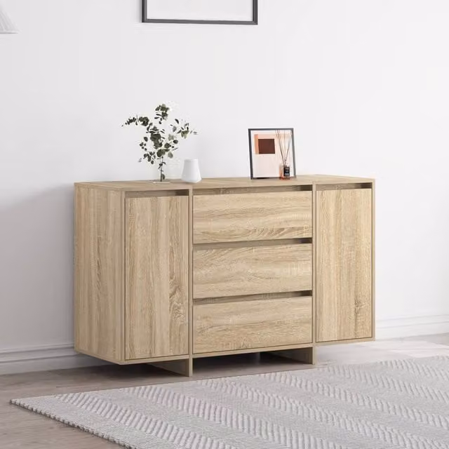 Berkfield Home Sonoma Oak Sideboard in Brown, W/D/H: 120 x 41 x 75 cm – 1