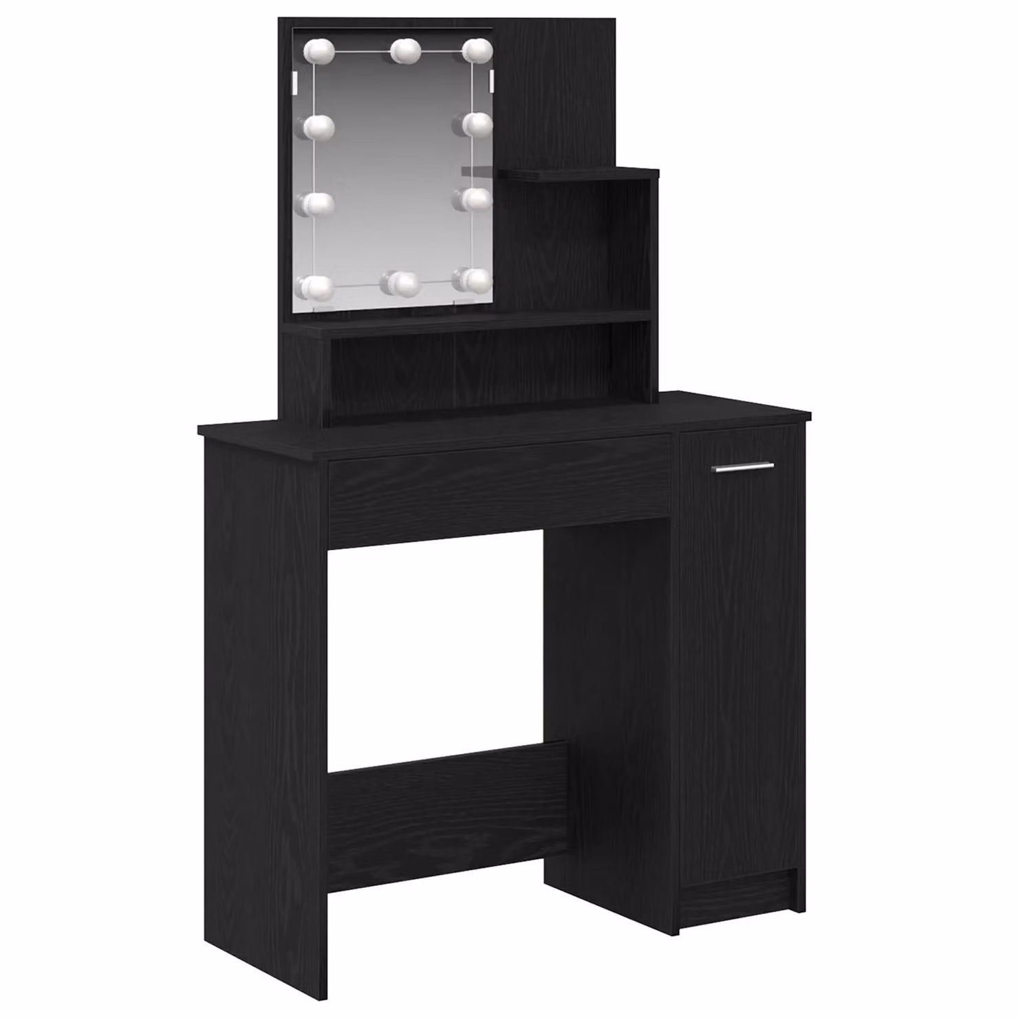 Berkfield Home Modern LED Dressing Table in Black Oak, W/D/H: 86.5 x 35 x 136 cm – 2