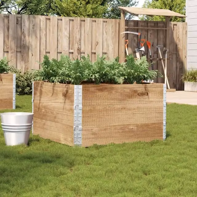 Berkfield Wooden Raised Bed Planter in Brown Wood, W/D/H: 100 x 100 x 100 cm – 1