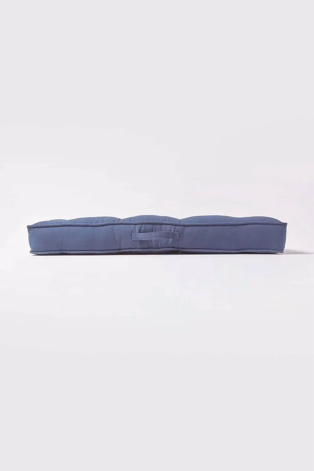 Homescapes Cotton 2 Seater Booster Cushion in Blue and Grey – 3