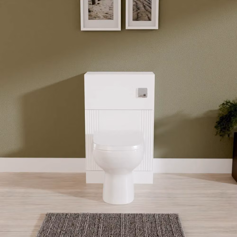 Balterley Retro Freestanding Floor Standing Bathroom WC Toilet Unit, Satin White, W: 50 cm, D: 50 cm, H: 50 cm – 2
