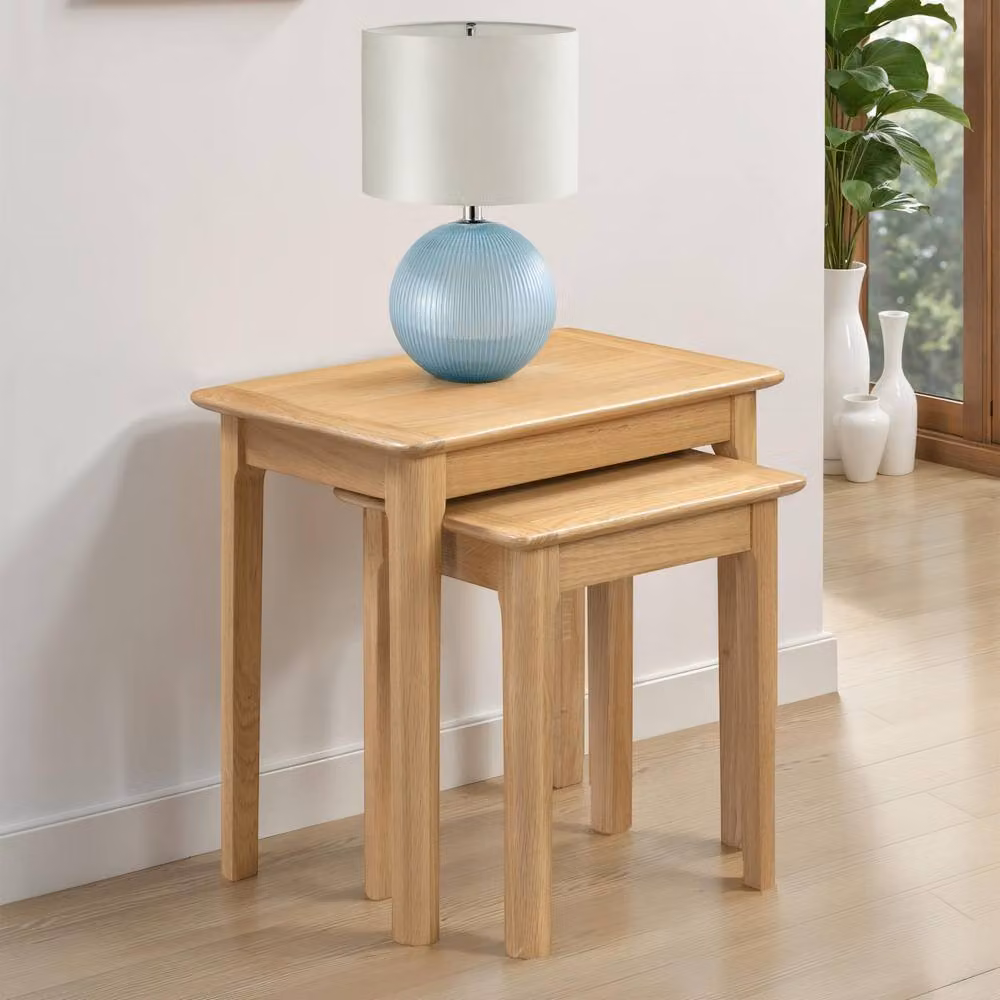 Cheshire Strathclyde Compact Nest of 2 Tables in Light Oak – 2