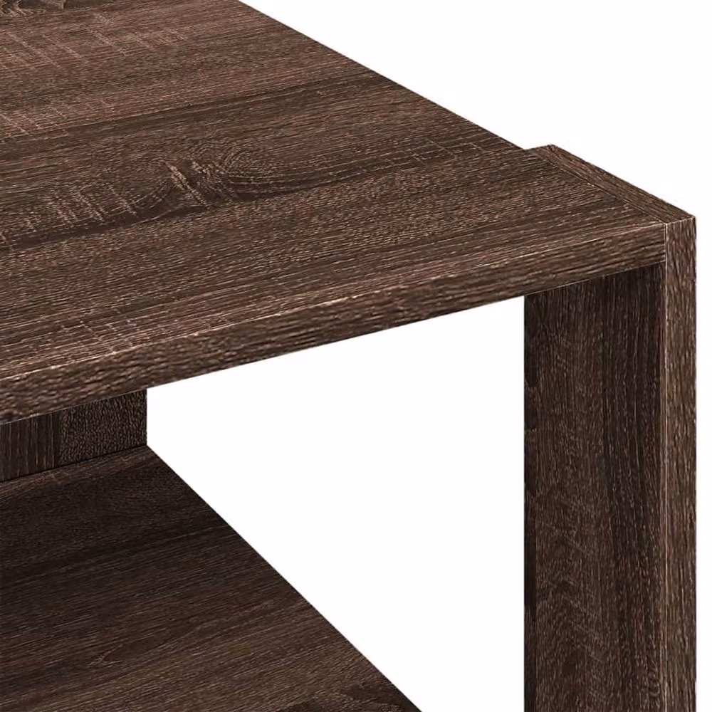 Berkfield Home Modern Square Coffee Table in Brown Oak, W/D/H: 51.5 x 51.5 x 30 cm – 6