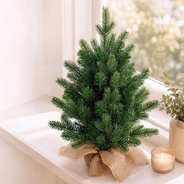Santaco 63cm Green PVC Spruce Christmas Tree with Cement Base
