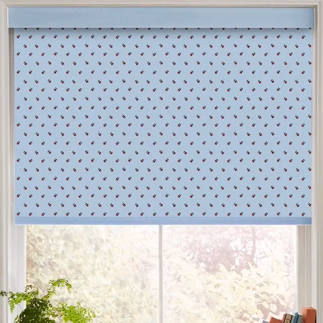 Cath Kidston Rose Bud Made to Measure Floral Roller Blind in Blue