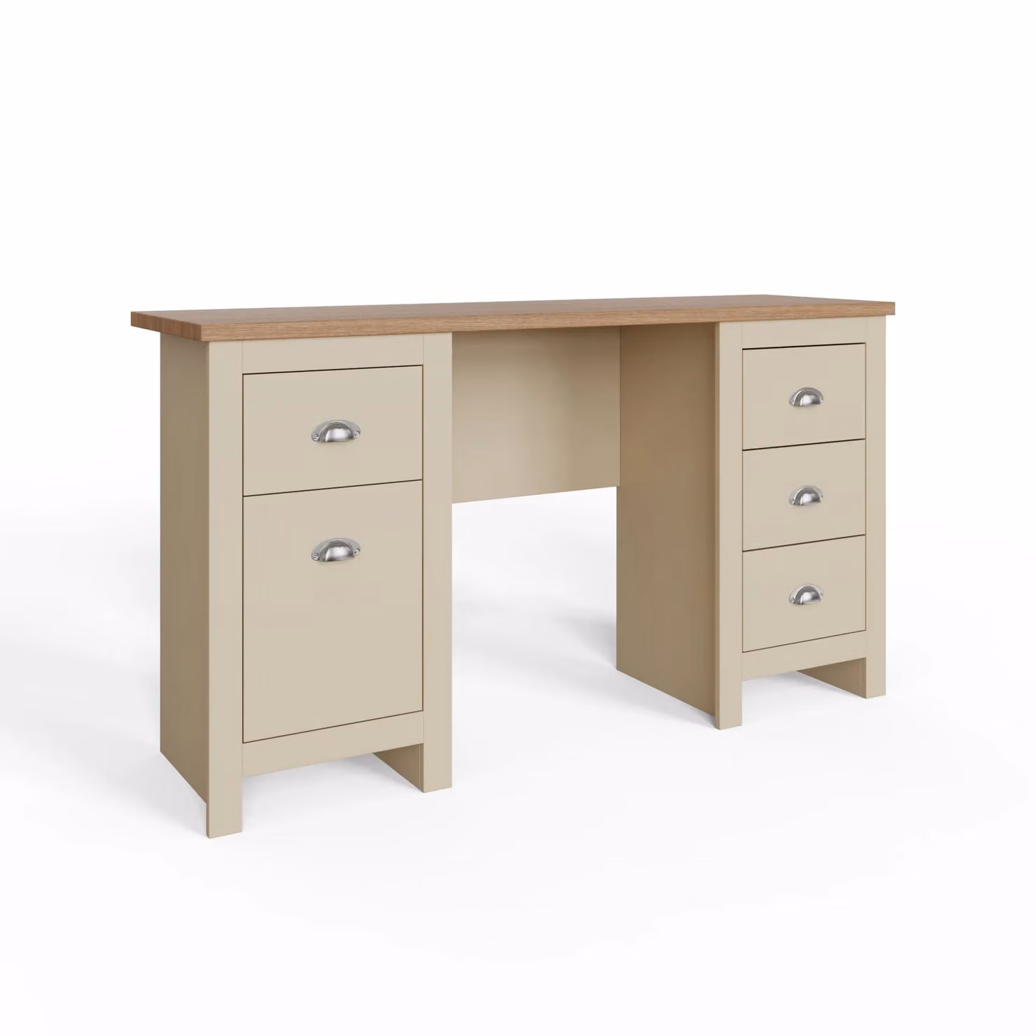 GFW Lancaster Study Desk in Cream and Oak – 3