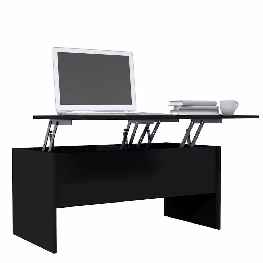 Berkfield Home Modern Black Rectangular Coffee Table with Lift Mechanism, W: 102 cm, D: 50.5 cm, H: 46.5 cm – 3