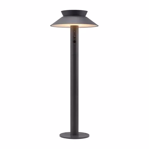 Nordlux Justina Solar LED Outdoor Post Light in Black Metal with Motion and Dusk Sensors, Warm White, IP44 – 1