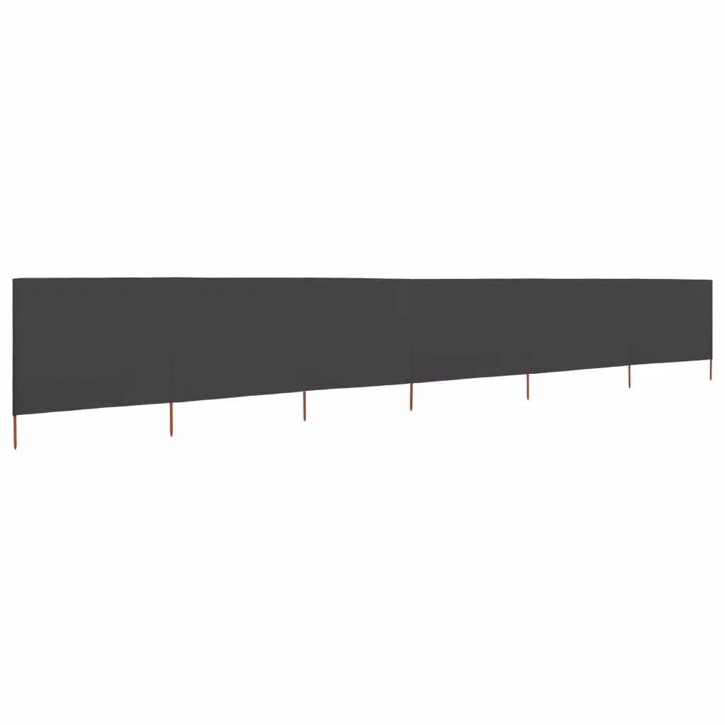 Berkfield Home 6-Panel Fabric Wind Screen Paravent in Anthracite Black, W: 800 cm, H: 120 cm – 2