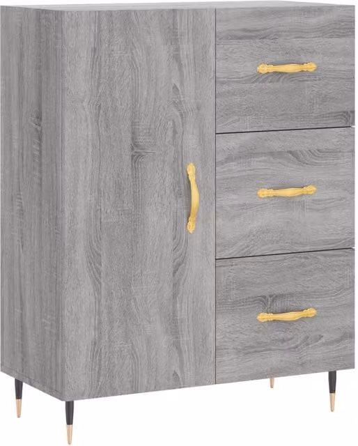 Berkfield Home Grey Sonoma Sideboard in Engineered Wood W/D/H: 69.5 x 34 x 90 cm