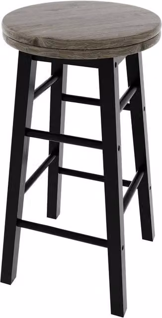 Kelvenix Black Wood Revolving Bar Stool – 1