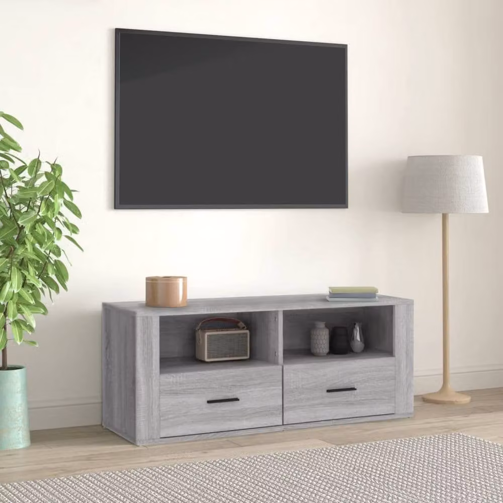 Berkfield Home Grey Sonoma TV Cabinet W/D/H: 100 x 35 x 40 cm – 2