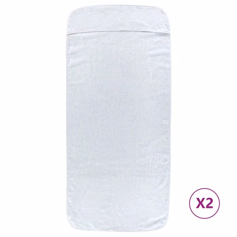 Berkfield Home White Quick-Drying Fluffy Beach Towels, 2 Pack, W: 75 cm, L: 200 cm, 400 GSM