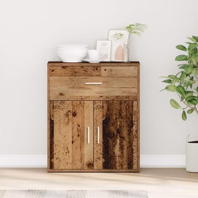Berkfield Home Sideboard with Drawer and Shelf in Brown Engineered Wood, W/D/H: 60 x 31 x 70 cm – 1