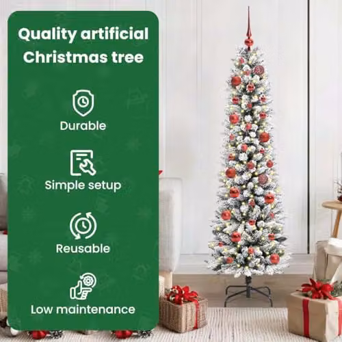 vidaXL Artificial White Christmas Tree, Height: 150 cm – 4