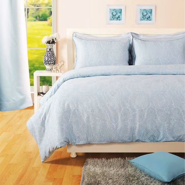 Roseley Blue and Multicolour Paisley Printed Cotton Duvet Cover and Pillowcase Set, 180 x 200 cm