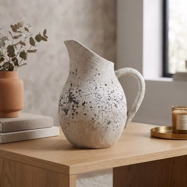 Garden Greatness Relica Stone Effect Jug Vase in Multicolour, H 25.5 cm x W 22 cm x D 17.5 cm