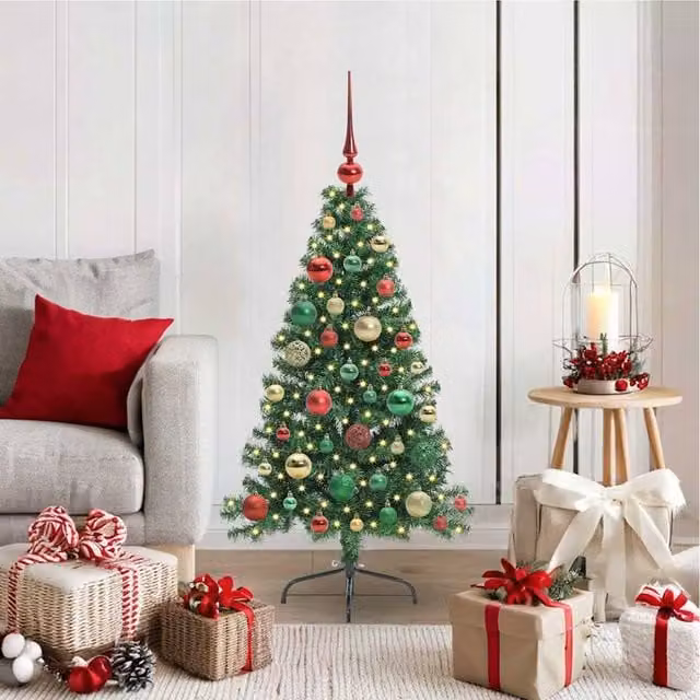 Berkfield Home Artificial Pre-lit Christmas Tree, Green, Height: 120 cm – 1
