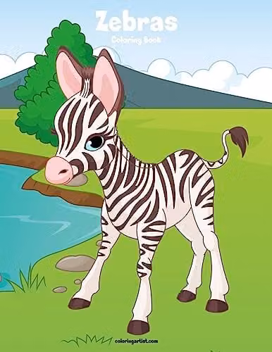 Zebras Coloring Book 1: Volume 1 Multicolour Childrens Paper Coloring Book
