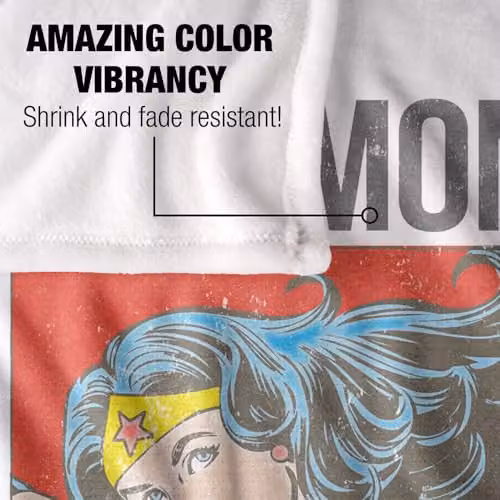 LOGOVISION Wonder Woman I'm A Mom Comic Super Soft Silky Touch Fleece Throw Blanket, Multicolour – 2
