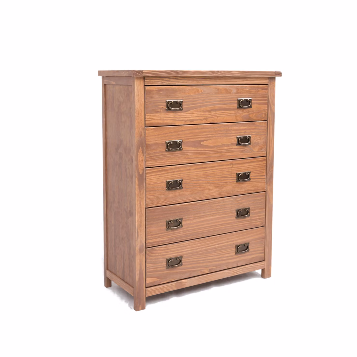 Cabinet Bits Padua 5 Drawer Chest of Drawers in Brown and Gold Pine Wood – 2