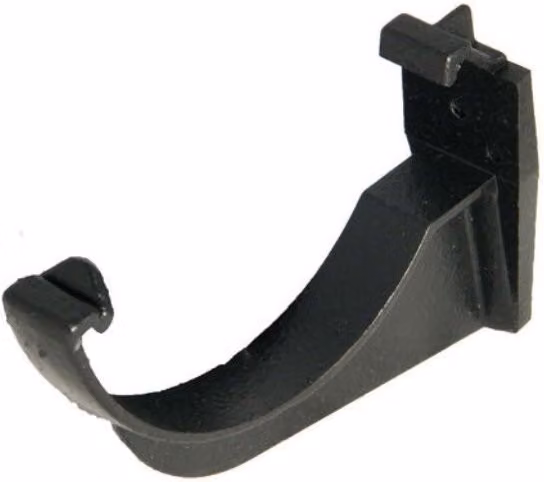 FloPlast Half Round Gutter Fascia Bracket, Cast Iron Effect, Black, 112mm
