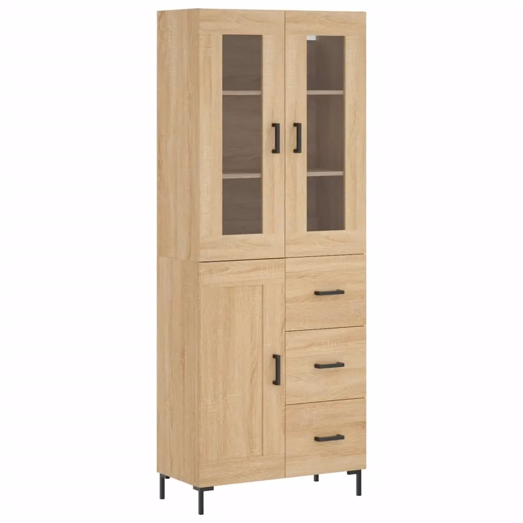 Berkfield Home Sonoma Oak Highboard in Brown, W: 69.5 cm, D: 34 cm, H: 180 cm – 2