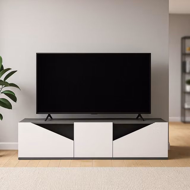 Carson Modern Geometric TV Unit in Anthracite