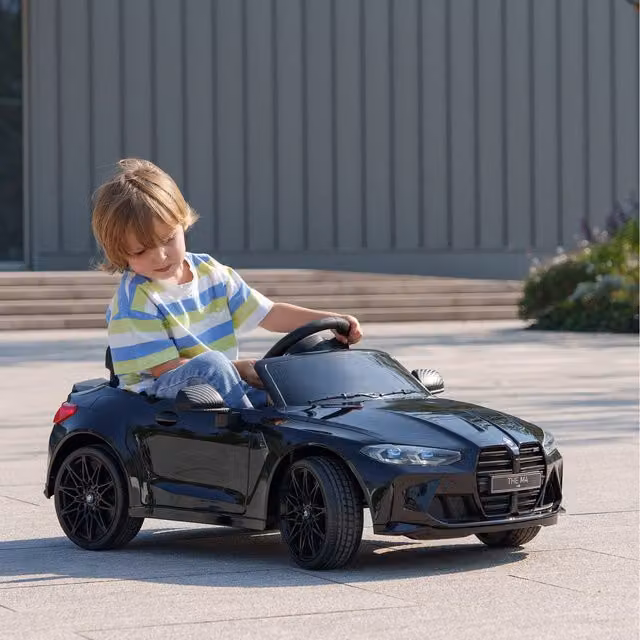 AIYAPLAY Licensed BMW M4 12V Kids Electric Ride-On Car with Suspension and Light and Sound Effects, Black