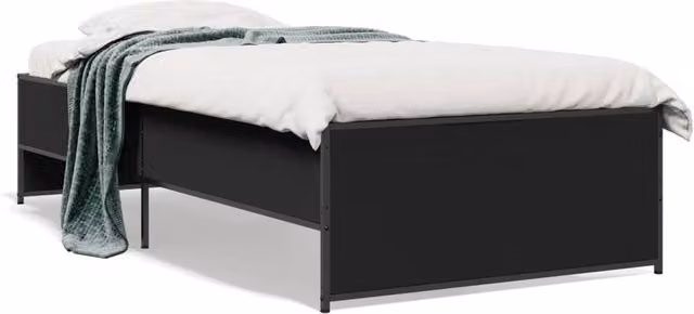 Berkfield Home Single Bed Frame in Black, W/D/H: 90 x 190 cm