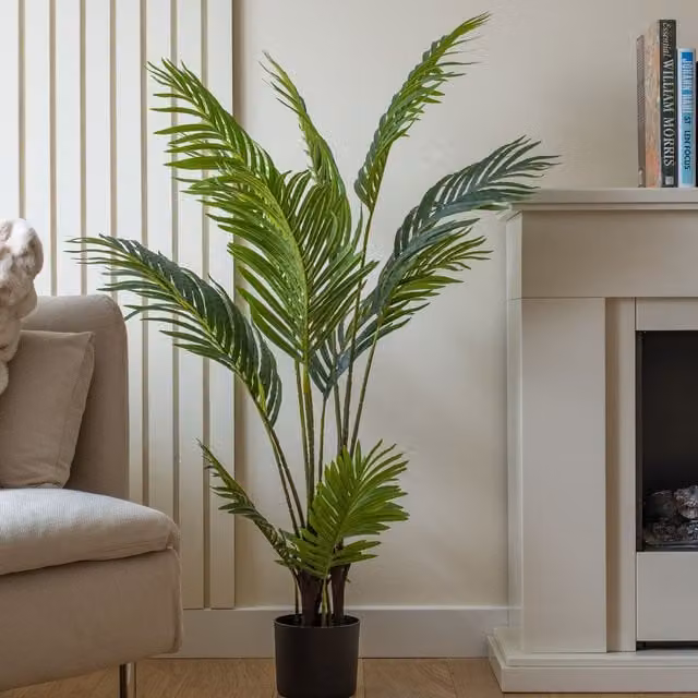 Scottish Everlastings Ltd Real Touch Pearl Palm Tree, Green, Height: 125 cm