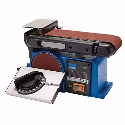 Draper 98420 Benchtop Belt and Disc Sander, 370W, 230V, Blue and Black