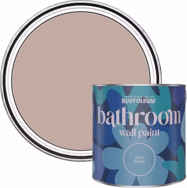 Rust-Oleum Pink Matt Water-Based Bathroom Wall and Ceiling Paint, 2.5 l