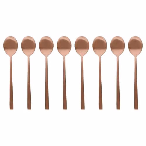 Argon Tableware Set of 8 Stainless Steel Teaspoons in Copper Finish – 1