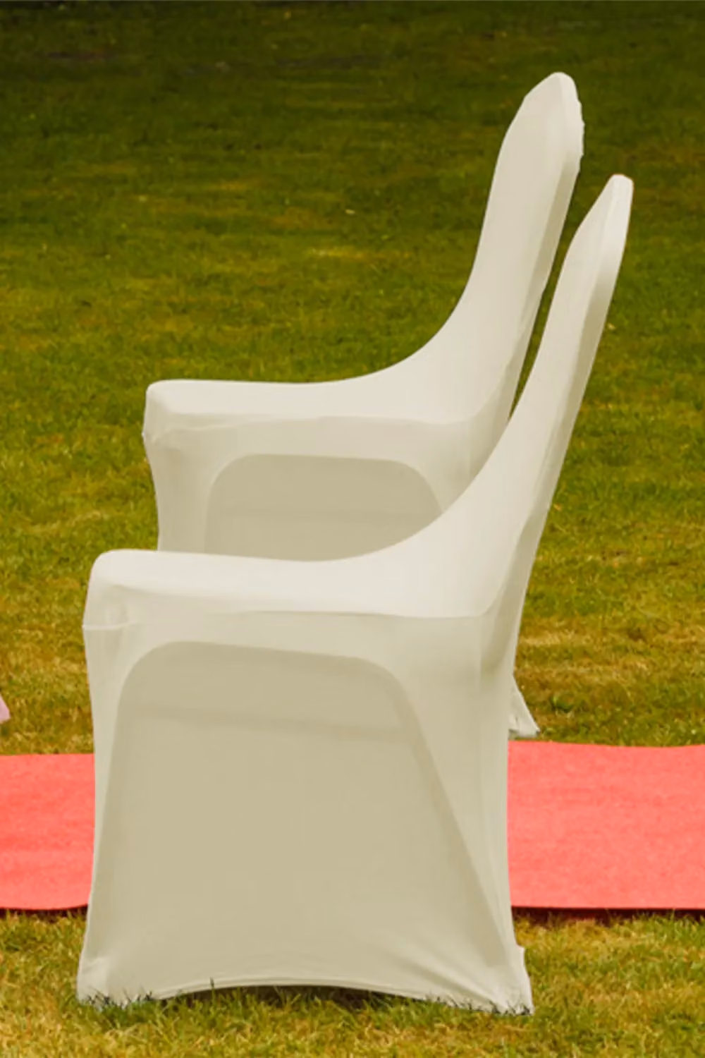 Neel Blue Spandex Arched Front Dining Chair Slipcovers in Ivory, Stretchable and Washable Fabric – 2