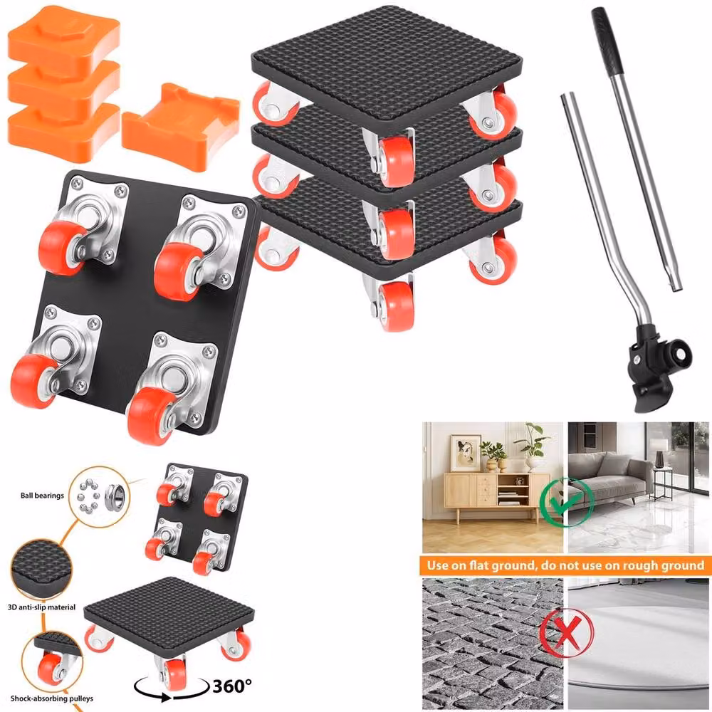 SPETLEK 9 Piece Furniture Moving Transport Set in Black, W: 1000 cm, D: 52 cm – 4