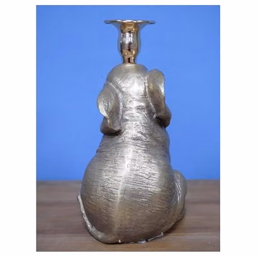 Gifts Direct 2 U Gold Elephant Candle Holder for Taper or Pillar Candles – 3
