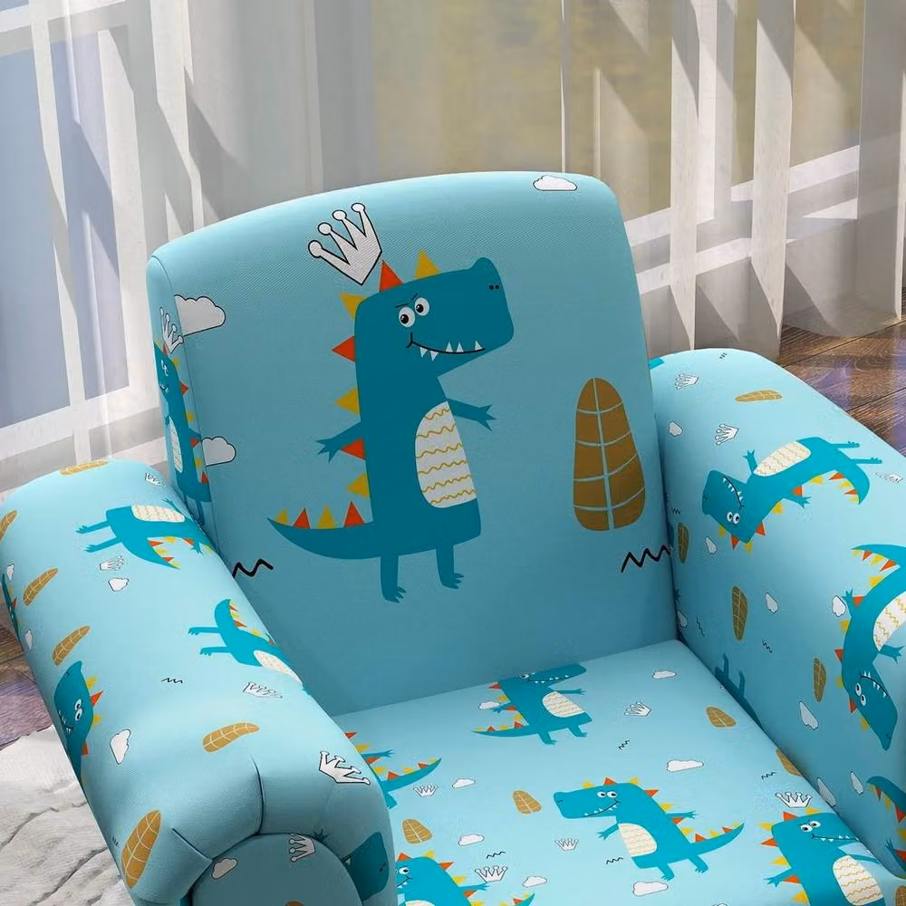 FORGEVIO Toddler Sofa Set with Armchair and Matching Footrest in Blue – 3