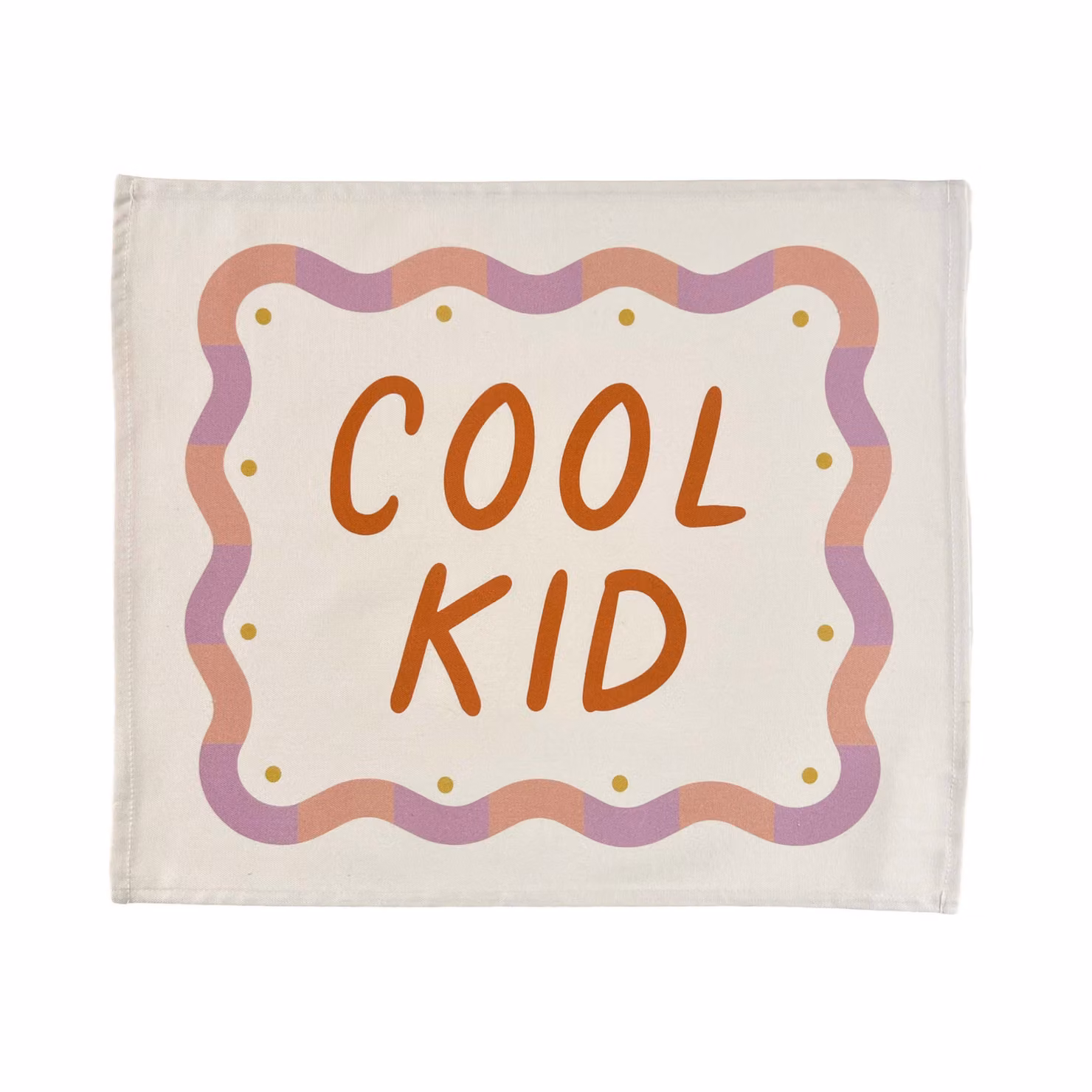 Kid of the Village Cool Kid Hanging Textile Banner in Orange and Purple – 2