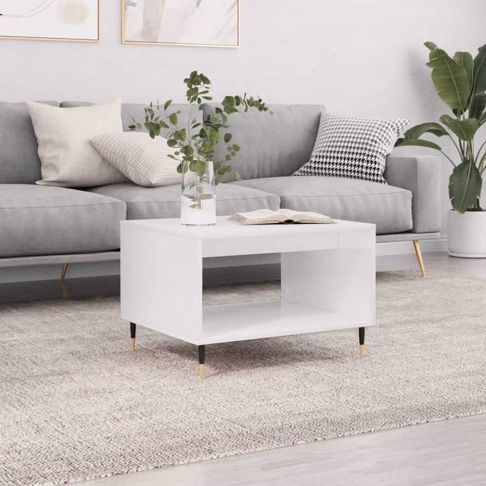 Berkfield Home Decorative Coffee Table in White, W/D/H: 60 x 50 x 40 cm – 1